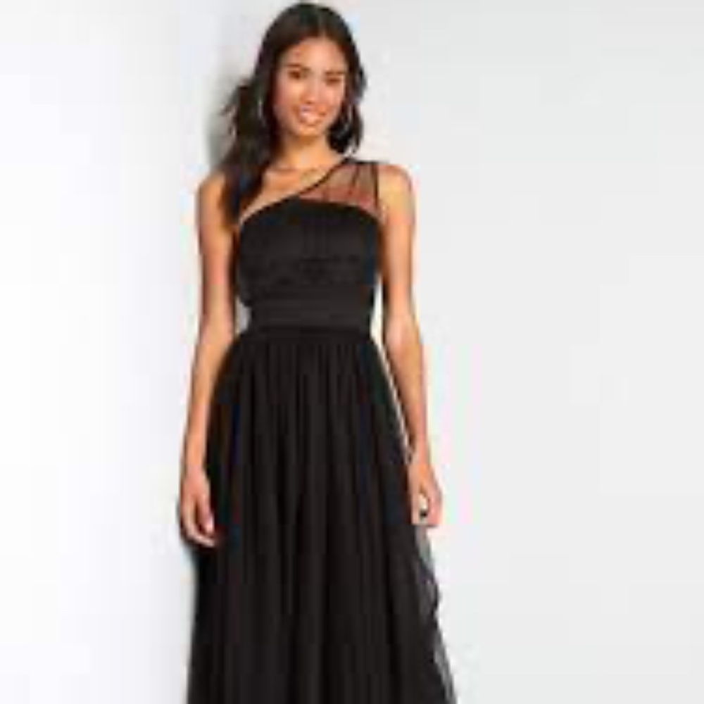 Modcloth Tulle Night Long One-Shoulder Dress - Picture 4 of 5